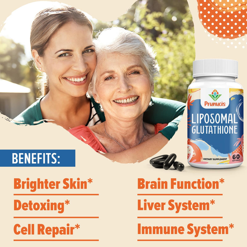 Prunucis 2400MG Liposomal Glutathione with Vitamin C, Milk Thistle & Alpha-Lipoic Acid — 180 Softgels