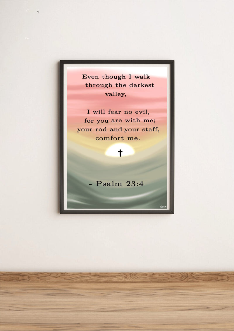 Psalm 23:4 Minimalist Art Print