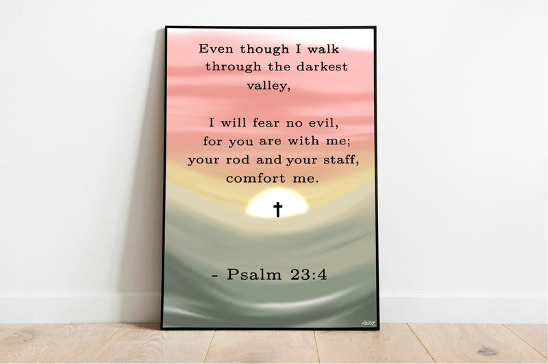 Psalm 23:4 Minimalist Art Print
