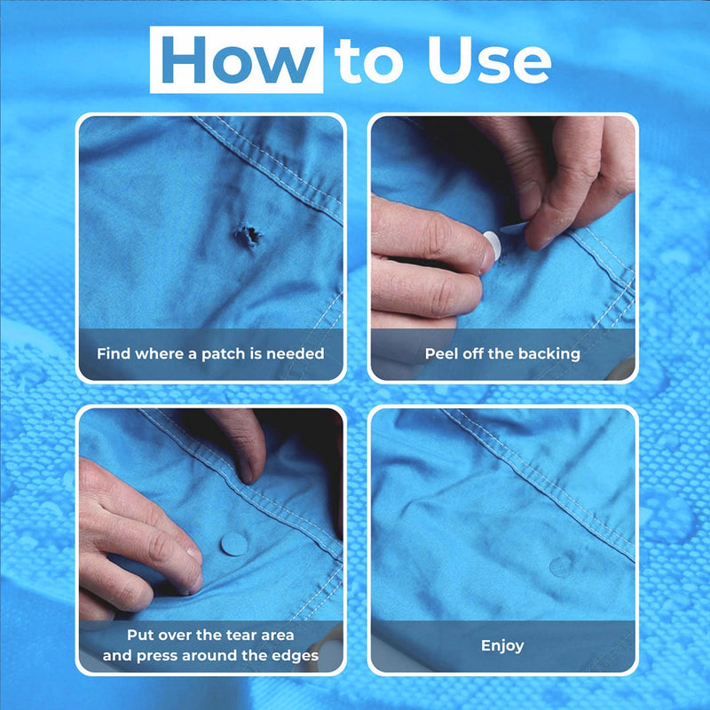 Repair Patches (30+ Colours) for Puffer Jackets, Tents, Upholstery - Stick On, Waterproof, Tear-Cold-Heat-Resistant
