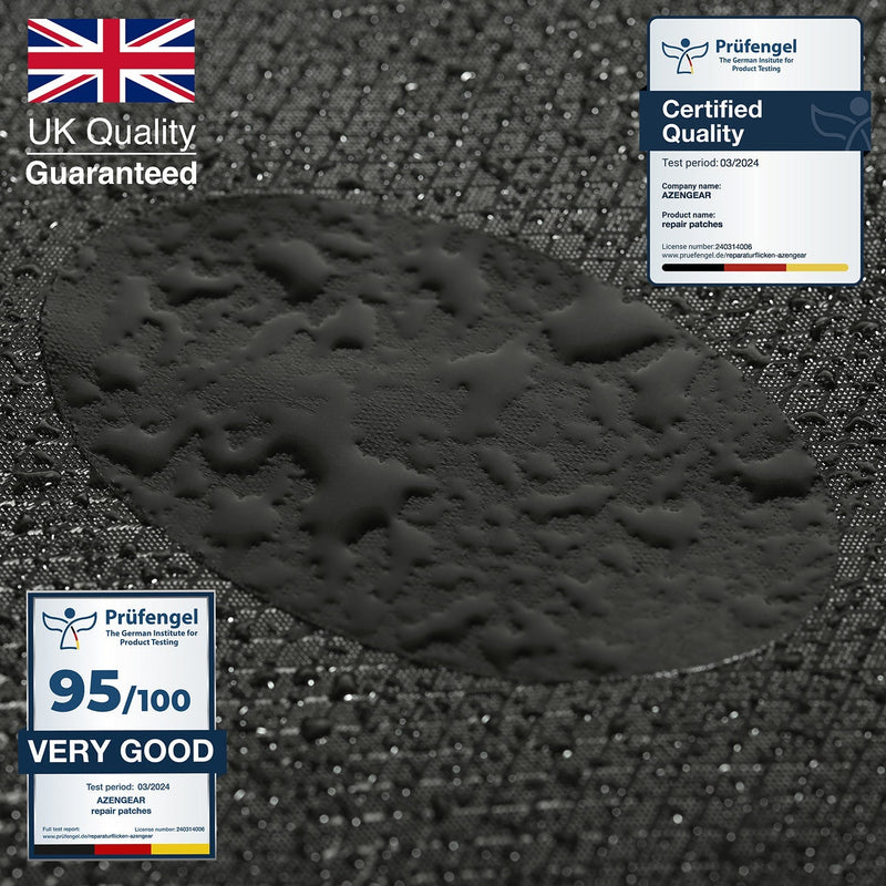 Repair Patches (30+ Colours) for Puffer Jackets, Tents, Upholstery - Stick On, Waterproof, Tear-Cold-Heat-Resistant