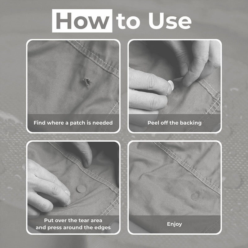 Repair Patches (30+ Colours) for Puffer Jackets, Tents, Upholstery - Stick On, Waterproof, Tear-Cold-Heat-Resistant