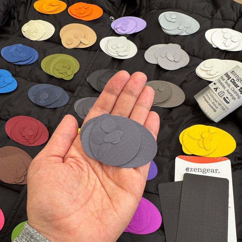 Repair Patches (30+ Colours) for Puffer Jackets, Tents, Upholstery - Stick On, Waterproof, Tear-Cold-Heat-Resistant