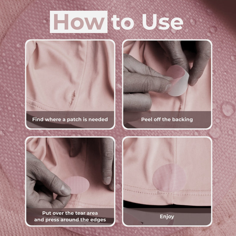 Repair Patches (30+ Colours) for Puffer Jackets, Tents, Upholstery - Stick On, Waterproof, Tear-Cold-Heat-Resistant