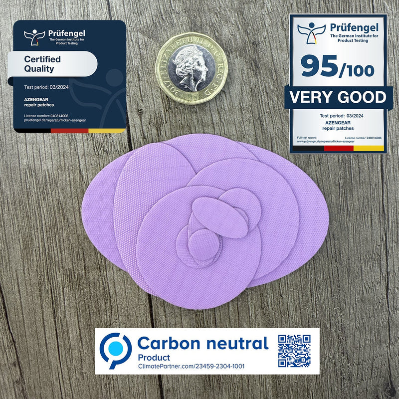 Repair Patches (30+ Colours) for Puffer Jackets, Tents, Upholstery - Stick On, Waterproof, Tear-Cold-Heat-Resistant