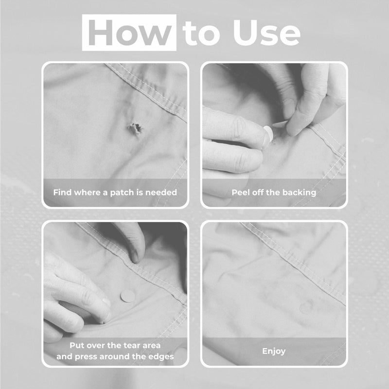 Repair Patches (30+ Colours) for Puffer Jackets, Tents, Upholstery - Stick On, Waterproof, Tear-Cold-Heat-Resistant