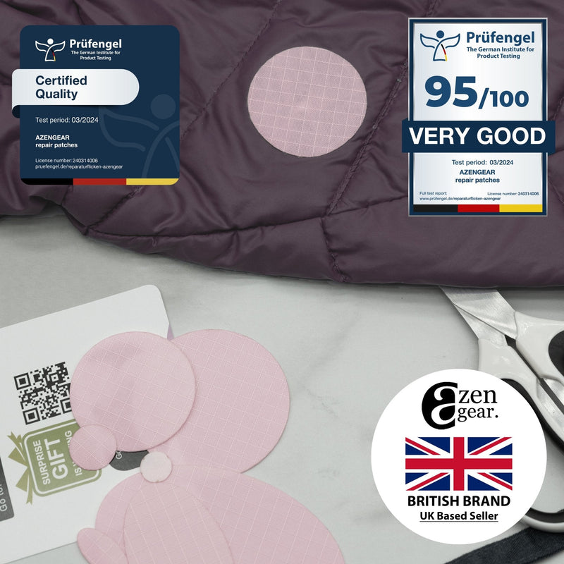 Repair Patches (30+ Colours) for Puffer Jackets, Tents, Upholstery - Stick On, Waterproof, Tear-Cold-Heat-Resistant