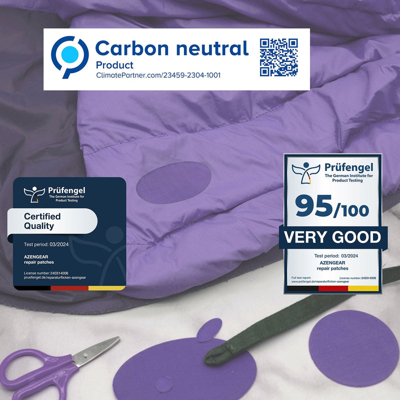 Repair Patches (30+ Colours) for Puffer Jackets, Tents, Upholstery - Stick On, Waterproof, Tear-Cold-Heat-Resistant