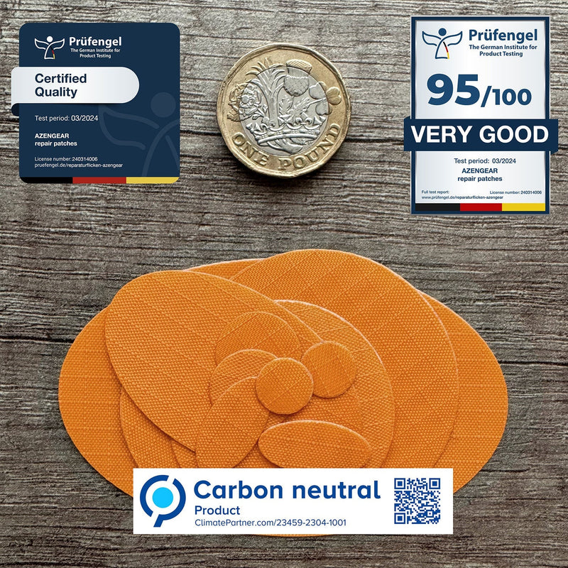 Repair Patches (30+ Colours) for Puffer Jackets, Tents, Upholstery - Stick On, Waterproof, Tear-Cold-Heat-Resistant