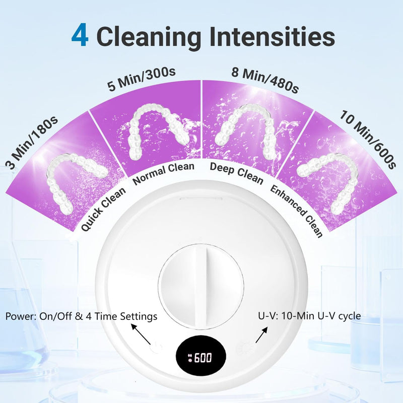 PUPDUMM Ultrasonic Retainer Cleaner – 45kHz, 200ml, Digital Timer