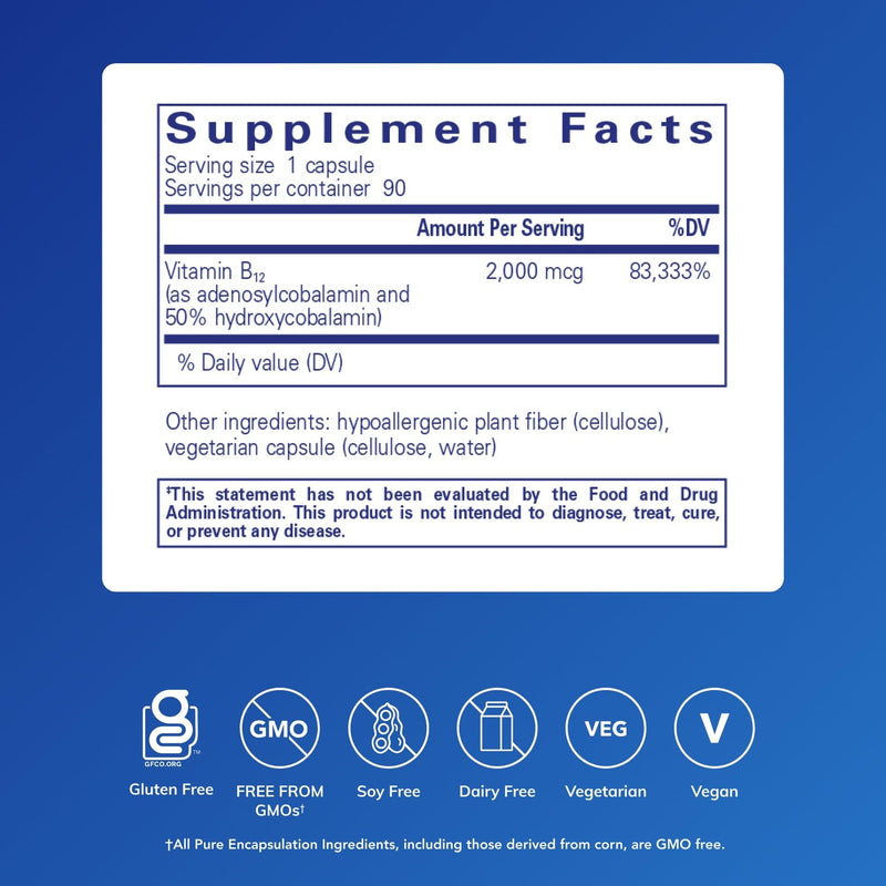 Pure Encapsulations Adenosyl/Hydroxy B12 90 Caps — Energy & Brain Support
