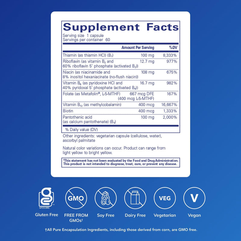 Pure Encapsulations B-Complex Plus – Nervous System & Energy Support