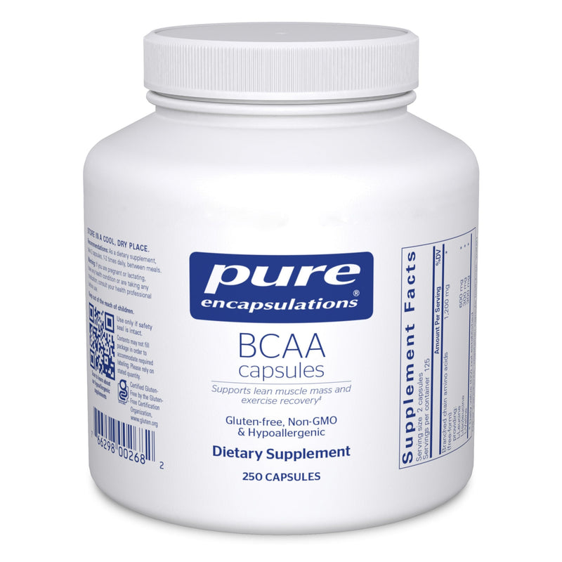 Pure Encapsulations BCAA Capsules – Hypoallergenic BCAA for Muscle Function During Exercise | 250 Capsules