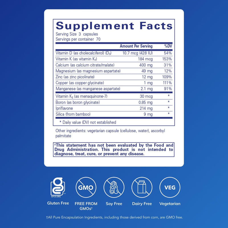 Pure Encapsulations +Cal+ with Ipriflavon – Skeletal Support Calcium & Mineral Supplement | 210 Capsules