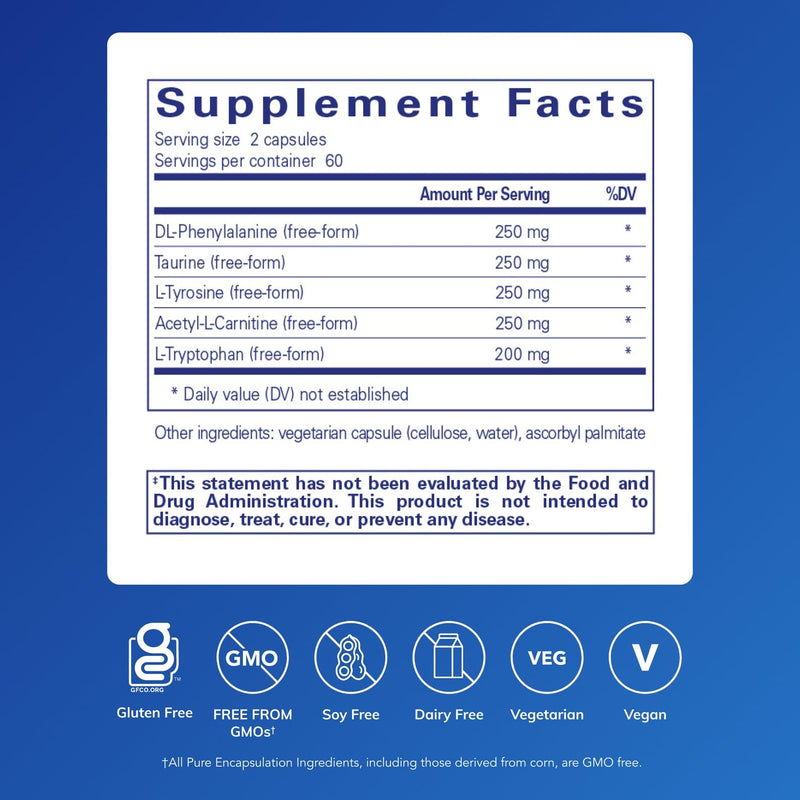 Pure Encapsulations Cognitive Aminos | Hypoallergenic Cognitive Support | 120 Capsules