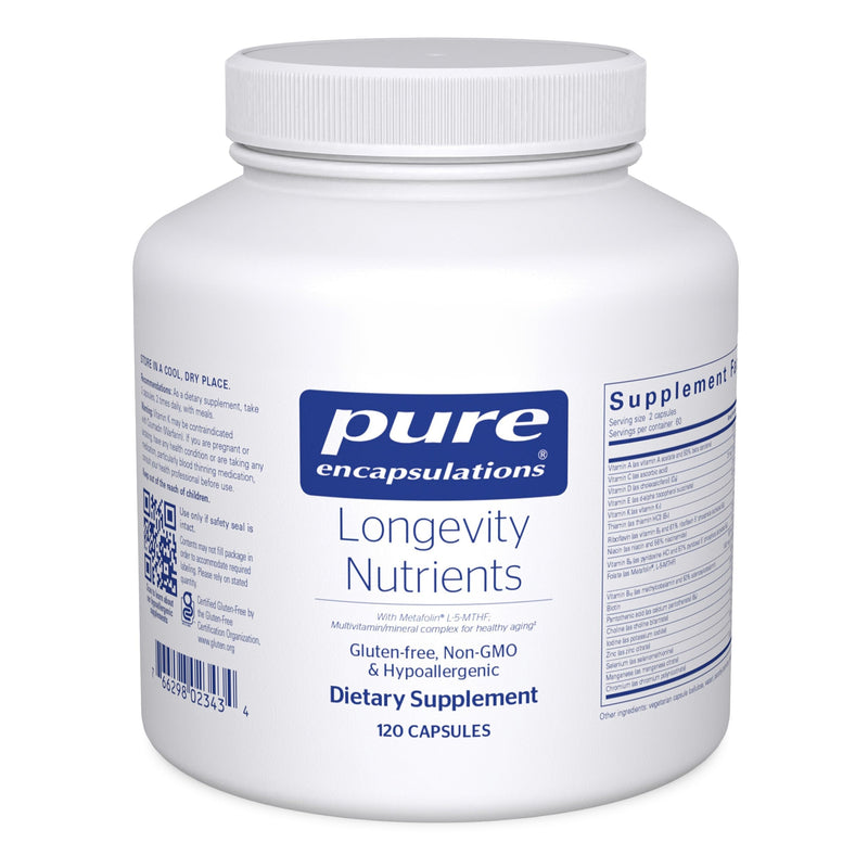 Pure Encapsulations Longevity Nutrients | Multivitamin/Mineral Complex for Healthy Aging, Brain, Eyes & Bones | 120 Capsules