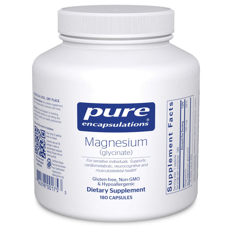 Pure Encapsulations Magnesium Glycinate (180 Caps) – Stress, Sleep & Heart Health