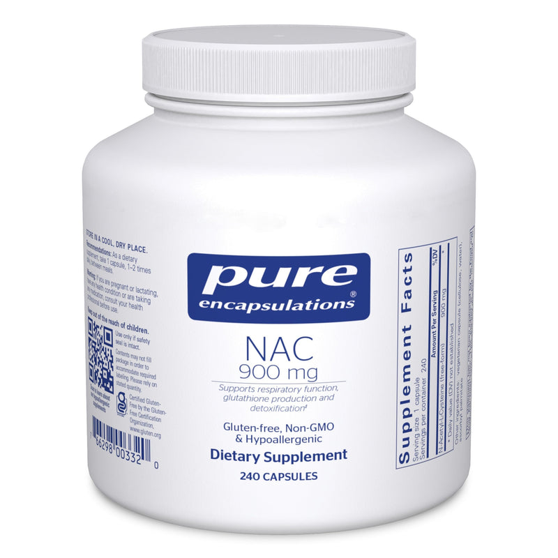 Pure Encapsulations NAC 900 mg – N-Acetyl Cysteine for Lung & Immune Support | 240 Capsules