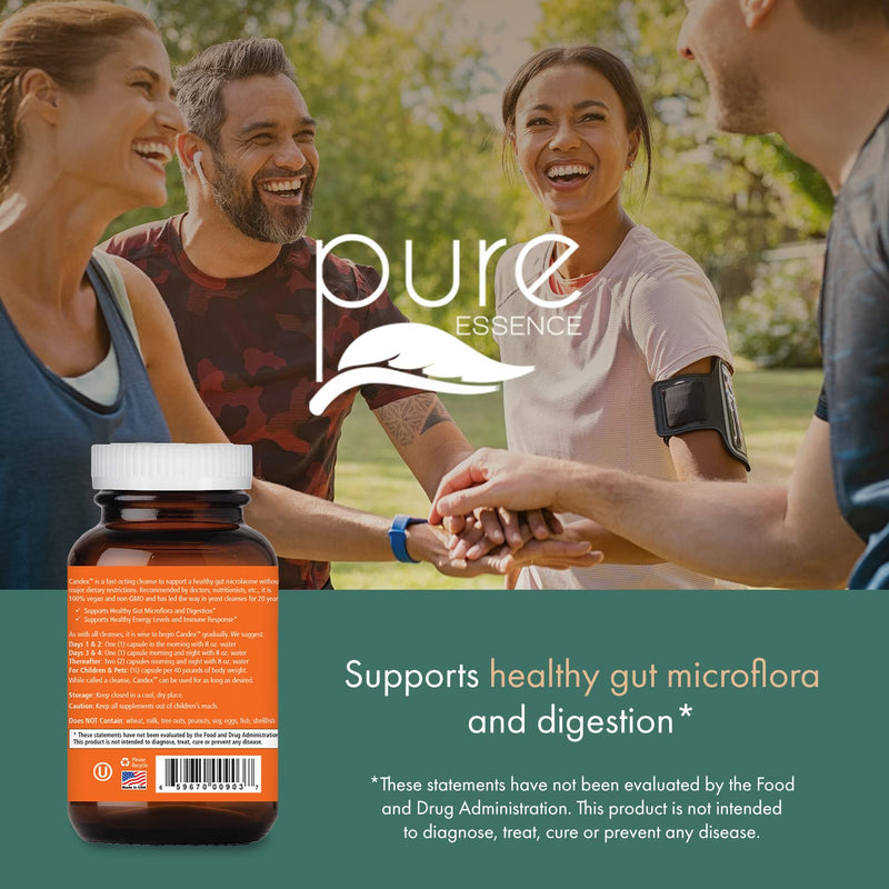 Pure Essence Candex Supplement – Yeast Overgrowth Support with Digestive Enzymes | 80 Capsules | Pure Essence Labs