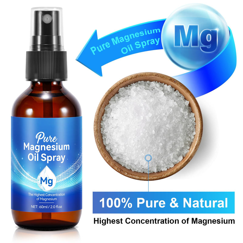 Pure Magnesium Oil Spray - Concentrated Magnesium Chloride, 4 oz