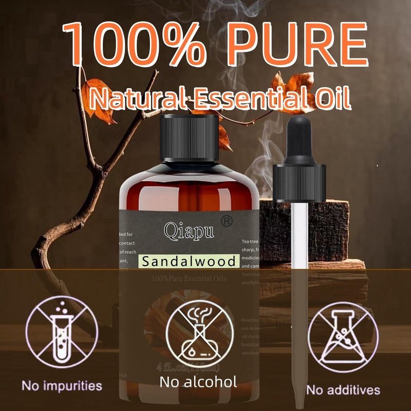 Pure Natural Sandalwood Essential Oil for Diffusers | Aromatherapy Dropper Bottle