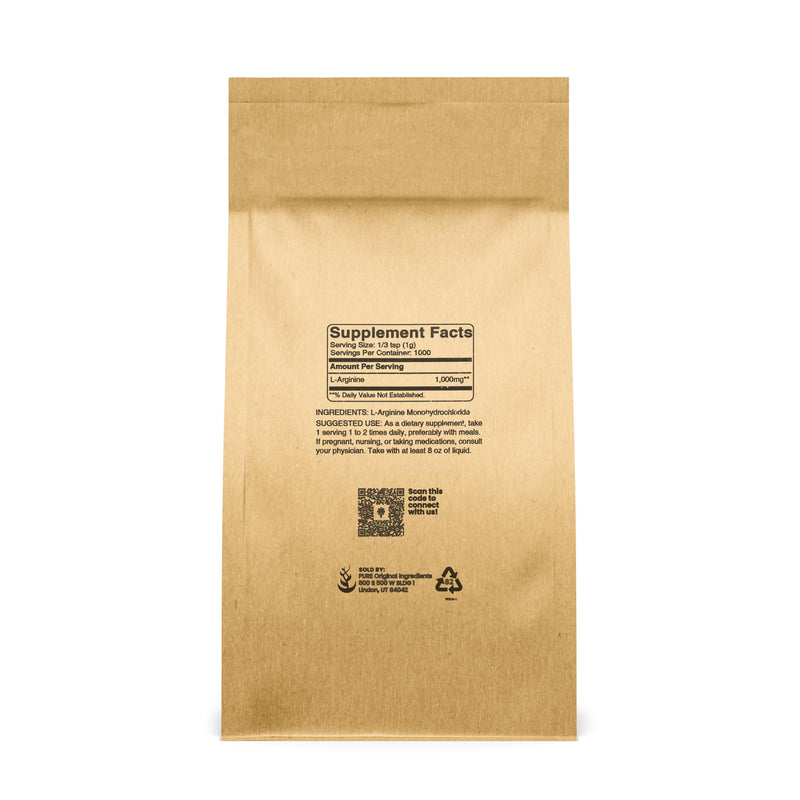 PURE ORIGINAL INGREDIENTS L-Arginine (2.2 lb) Pure, No Fillers or Additives