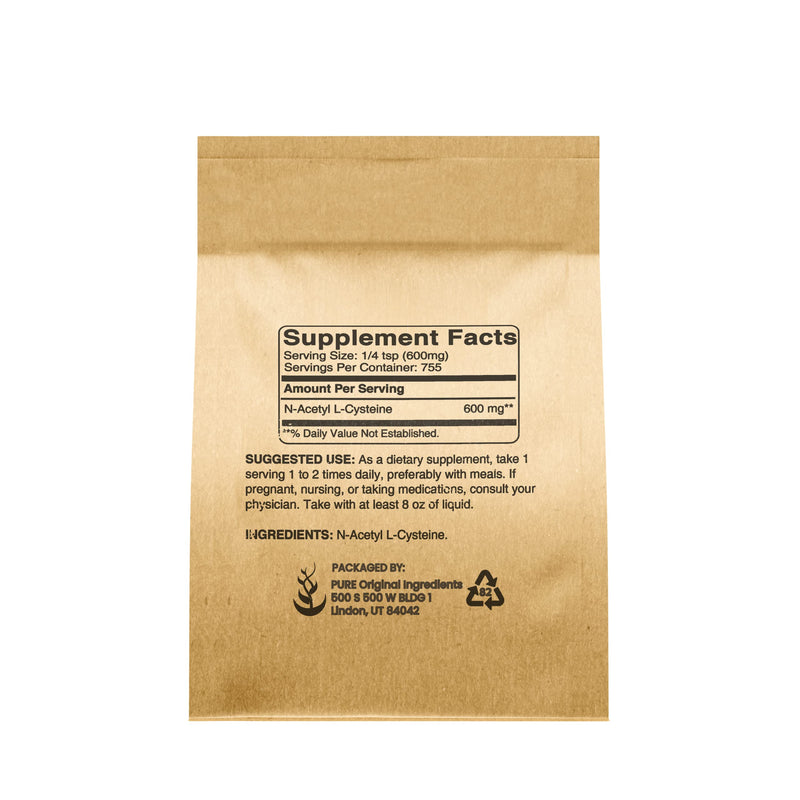 NAC N-Acetyl L-Cysteine Powder (1 lb) – Pure Original Ingredients | Lab Verified