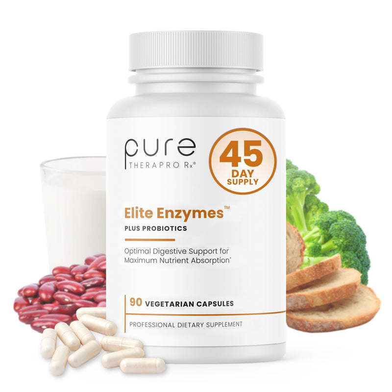 Pure TheraPro Rx Elite Enzymes – Extra Strength Digestive Enzymes Supplement for Women & Men | 90 Vegan Capsules