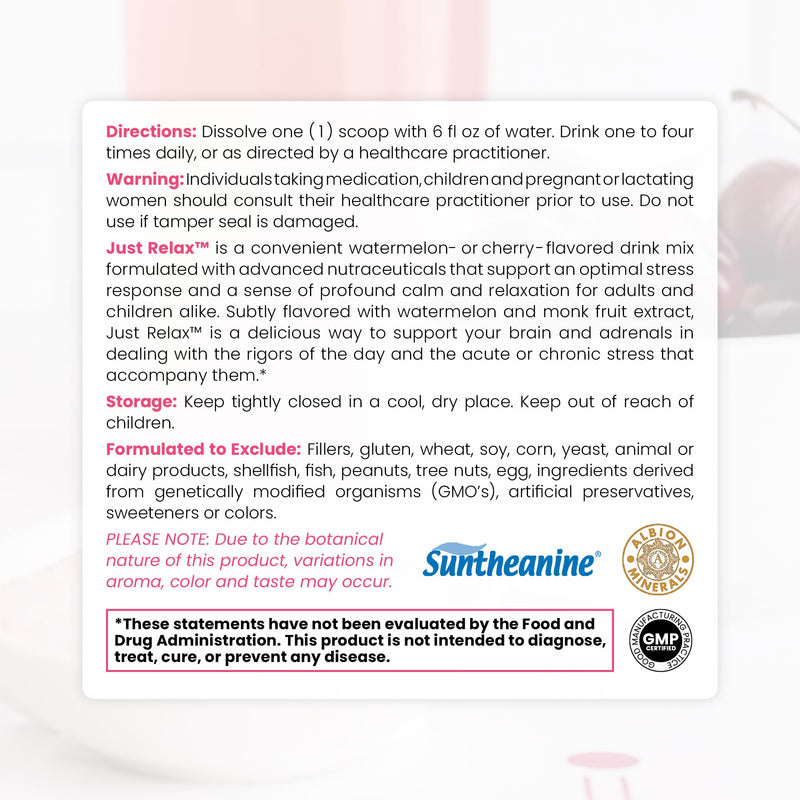 Pure Therapro Rx Just Relax Cherry - 60 Servings | Supports Relaxed Mood & Healthy Blood Pressure | Myo-inositol, Di-Magnesium Malate, GABA, Taurine, & L-Theanine