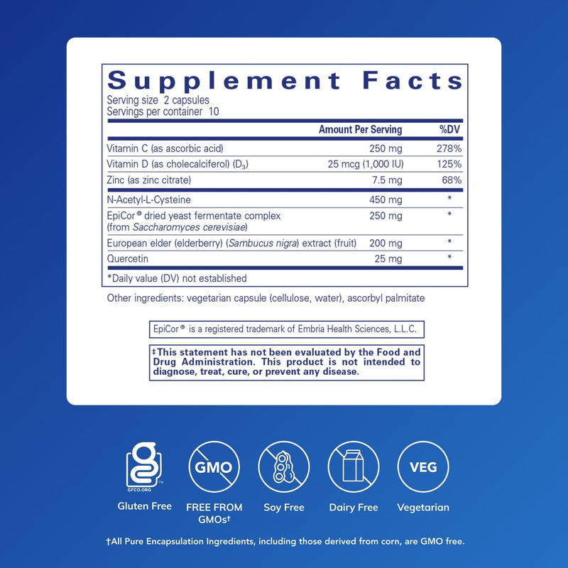 PureDefense with NAC | Pure Encapsulations | Immune & Respiratory Support | 20 Capsules