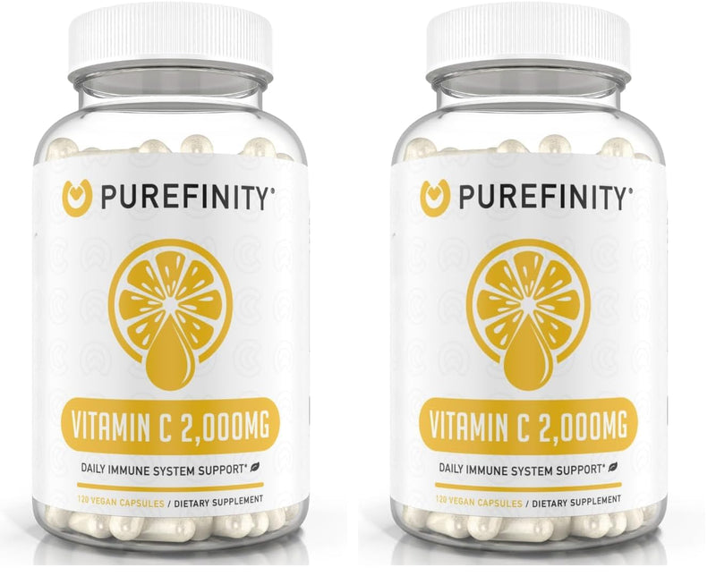PUREFINITY Vitamin C 2000mg – Double Strength, High Absorption, 240 Capsules (Pack of 2)