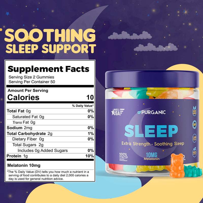 Purganic Melatonin Gummies for Sleep - 100ct
