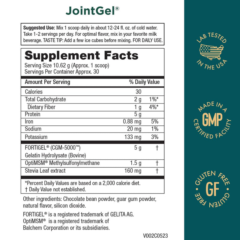 Purity Products JointGel Formula – Collagen Peptides + MSM for Joint Support & Flexibility (30 Servings, Chocolate)