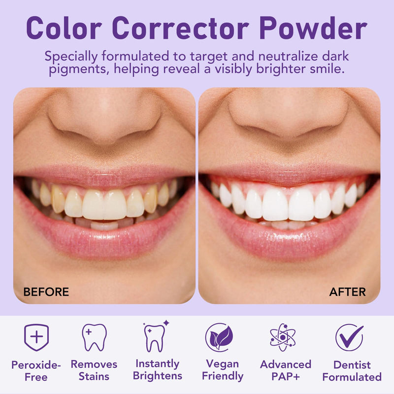 Purple Teeth Whitening Powder 30g - Removes Stains & Mint Fresh Breath