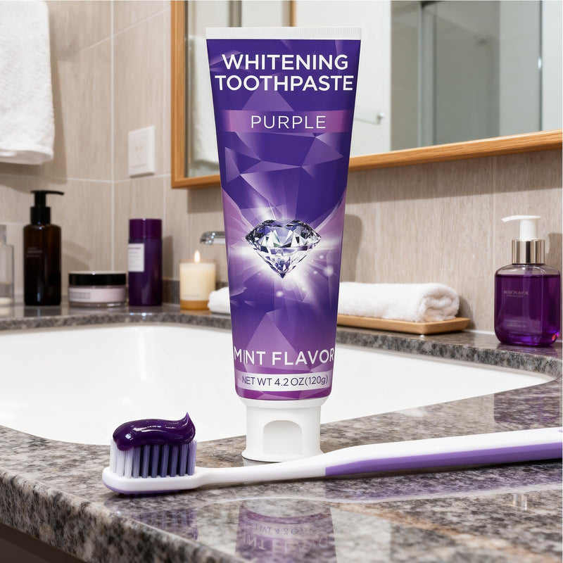 Purple Toothpaste for Teeth Whitening | Stain Removal & Colour Correction
