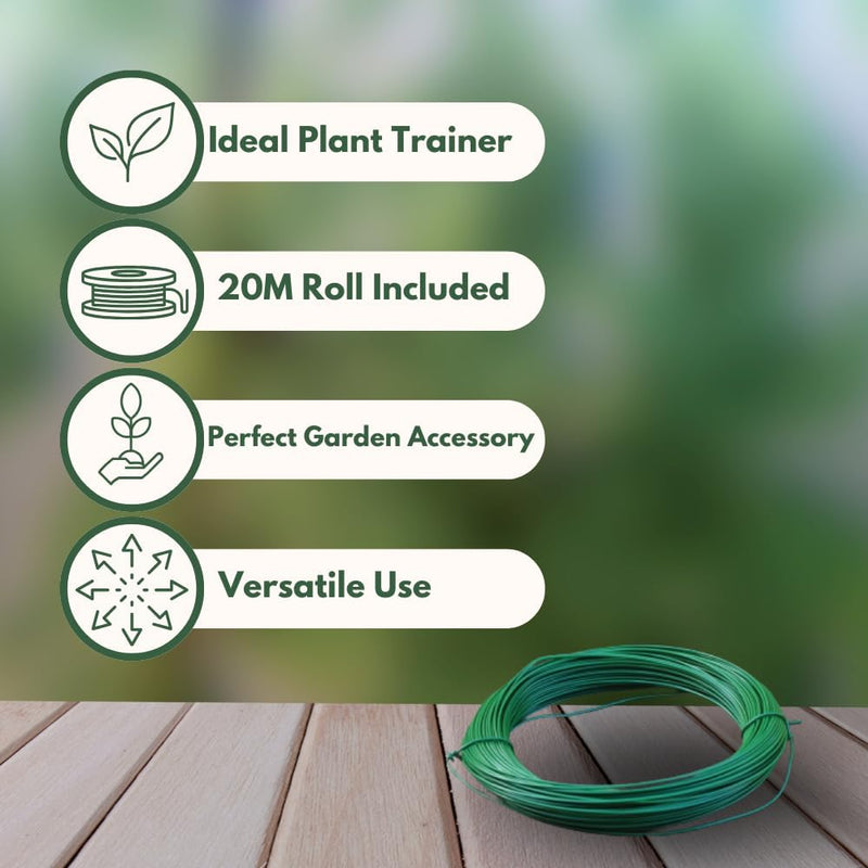 Garden Wire 20m Plastic Coated Plant Support Wire 2mm