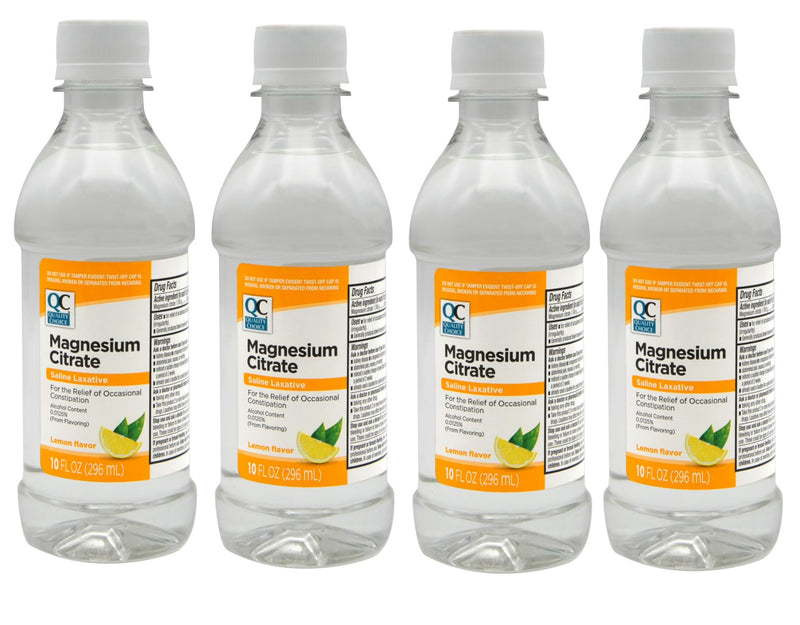 QC Quality Choice Magnesium Citrate Oral Solution – Saline Laxative for Occasional Constipation, Lemon Flavor, 10 Fl Oz