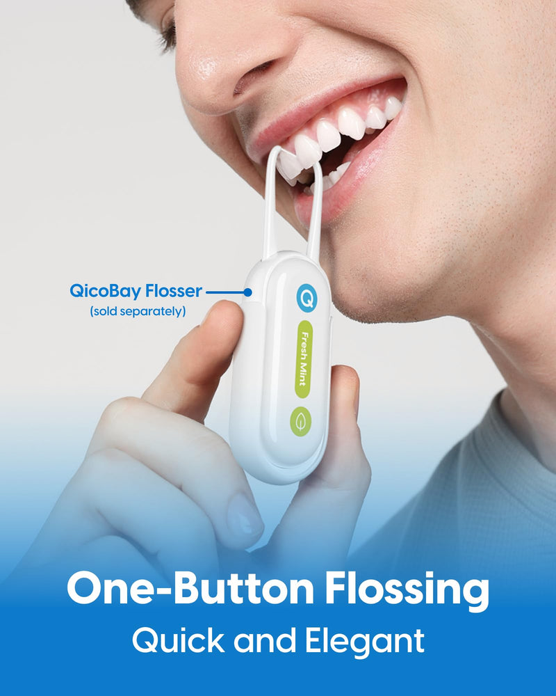 QicoBay Refill Floss Capsule for C1S Flosser - 3 Pack, 90 Uses, PFAS-Free, Super Mint