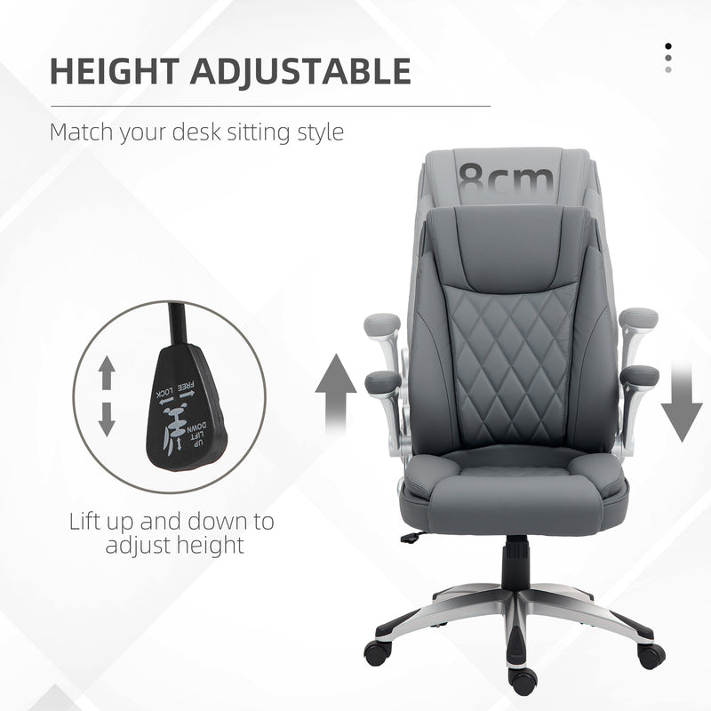 Vinsetto High Back Executive Office Chair Home Swivel Dark Grey