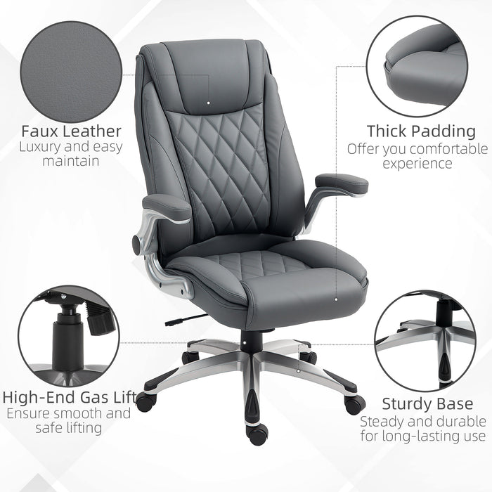 Vinsetto High Back Executive Office Chair Home Swivel Dark Grey