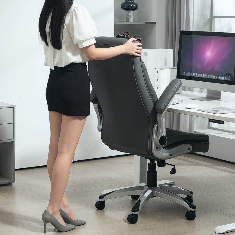 Vinsetto High Back Executive Office Chair Home Swivel Dark Grey