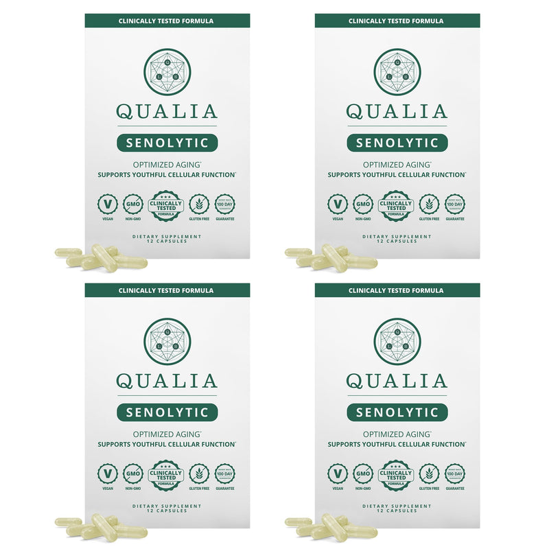 Qualia Senolytic Ultimate Formula for Enhanced Cell Repair & Rejuvenation — 2-Day Aging & Longevity Support (Pack of 4) | QUALIA LIFE SCIENCES