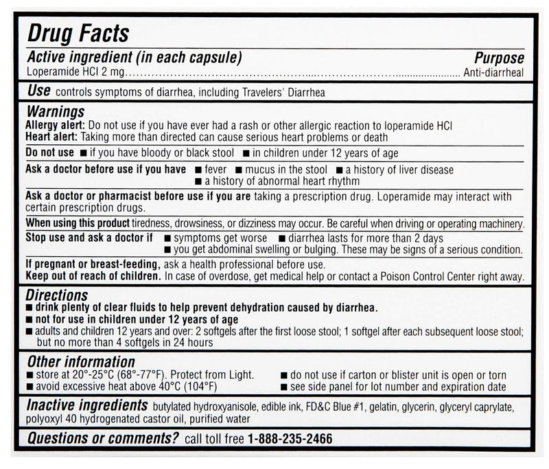Quality Choice Loperamide 2mg Anti-Diarrheal Softgels – 24 Count
