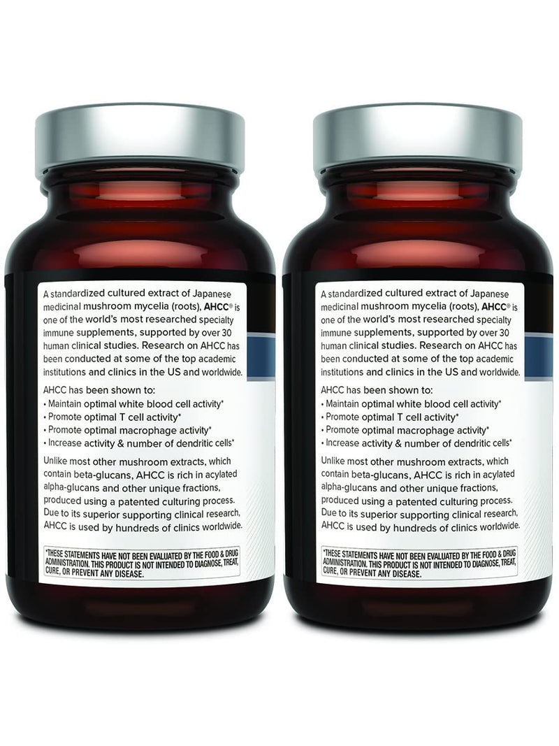 Quality of Life AHCC Kinoko Platinum 750 mg – Premium Immune Support (Pack of 2, 60 Count Bottles)