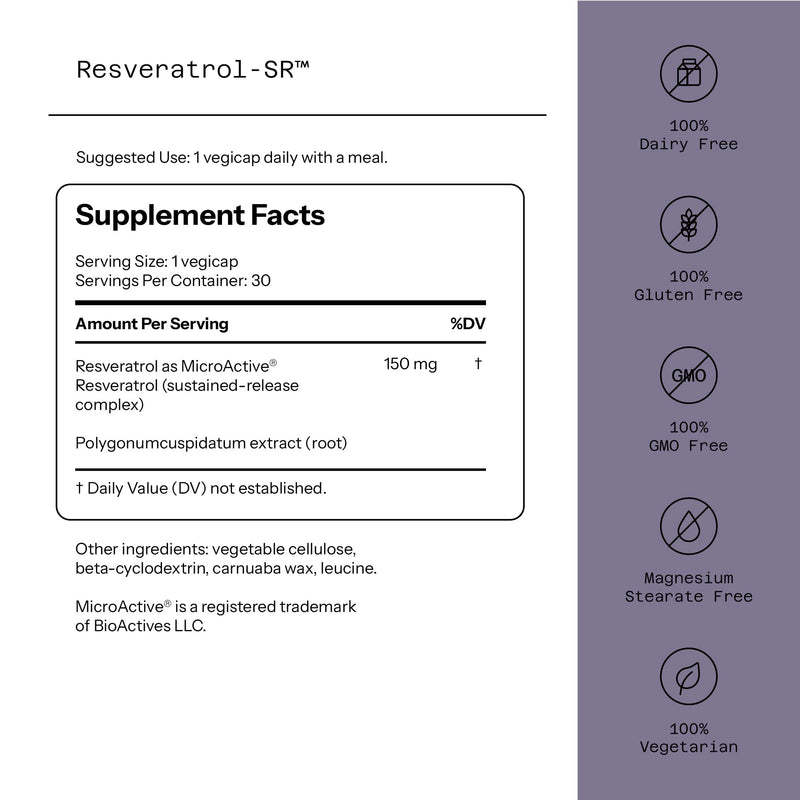 Quality of Life Resveratrol-SR | MicroActive Anti-Aging Resveratrol 30 Vegicaps