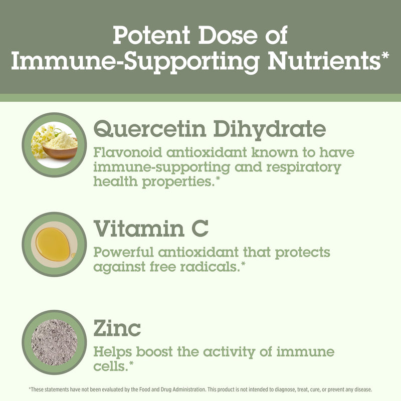 Quantum Health Quercetin+ 500mg Immune Support - Zinc & Vitamin C, 90 Capsules