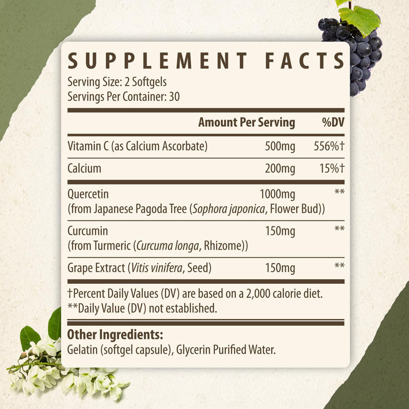 Quercetin 1000mg Softgels – Joint Health & Mobility Support (60 Vegan Softgels) – 2-Pack