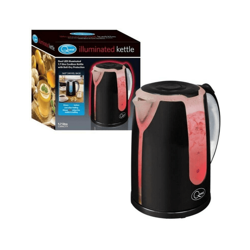 Quest Dual LED Illuminated Kettle - 1.7Ltr Black - InStock