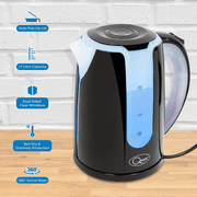 Quest Dual LED Illuminated Kettle - 1.7Ltr Black - InStock