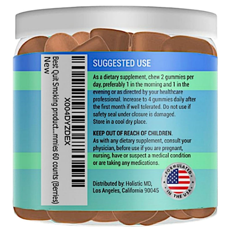 Best Quit Smoking products | Quit Vaping with 3 in 1 clinically studied Vernonia Cinerea St. John's Wort Ashwagandha | May help cut smoking | All-Natural | Sugar Free Gummies 60 counts (Berries)
